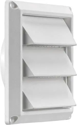 Lambro 604W 4-In. White Plastic Air Intake Louver Vent