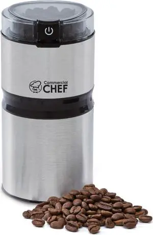 Commercial Chef CHCG21SSA6 2.1-Oz. Electric Stainless Steel Coffee Grinder