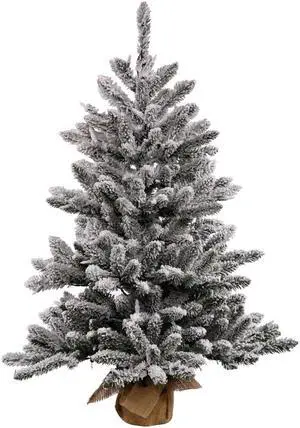 Vickerman 24" Flocked Anoka Pine w/Burlap Base 92T - B160524