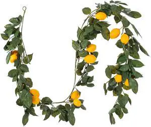 Vickerman 6' Artificial Green and Yellow Salal Leaf Lemon Garland.