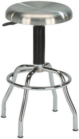 Adjustable work stool in stainless steel frame