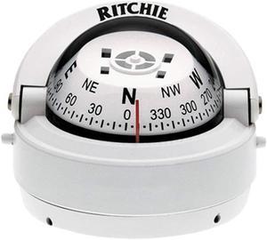 Ritchie Explorer Compass Dial With Surface Mount And 12V Green Night Lighting (White, 2 3/4-Inch)