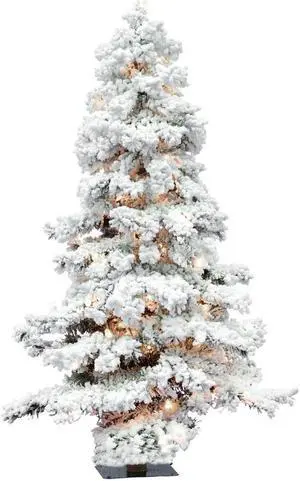 Vickerman 6' x 33" Flocked Spruce DuraL 300CL 722T - A806261 Vickerman 6' x 33" Flocked Spruce DuraL 300CL 722T - A806261