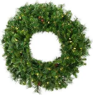 Vickerman 72" Cheyenne Pine Wreath LED 600WW - A801073LED