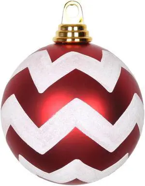 Vickerman 4.75" Red-Wht Matte-Glitt Chev Ball 3/Bx - M143473