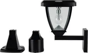 Inversee Bulb Solar Light -Wall/Pier/3" Fitter Mount  Black