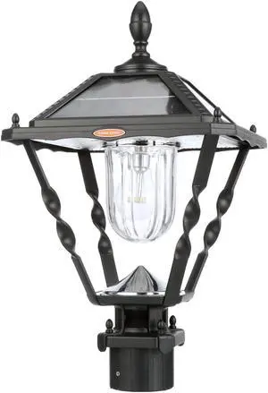 Spiral Frame Solar Post Light Assembly Kit with 3 Fitter Mount