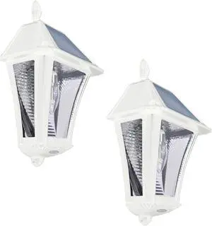 Baytown II Bulb Solar Sconce with GS Light Bulb - 2PK - White