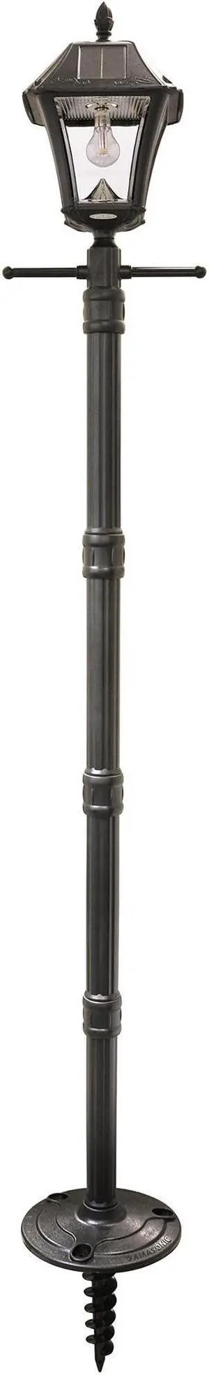 Baytown II Bulb Solar Lamp Post with GS Light Bulb and EZ-Anchor Base