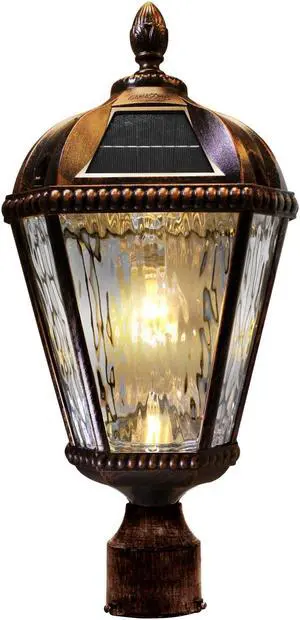 Royal Bulb Solar Light - w/GS Solar Light Bulb - 3" Fitter - Brushed Bronze