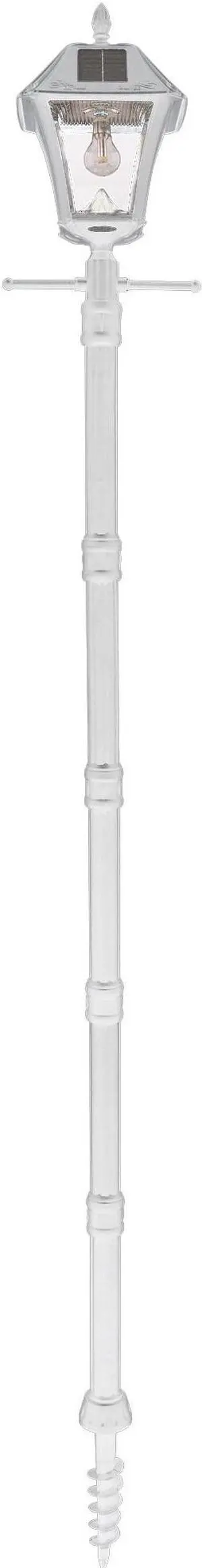 Baytown II Bulb Solar Lamp Post with GS Light Bulb and EZ-Anchor Base - White
