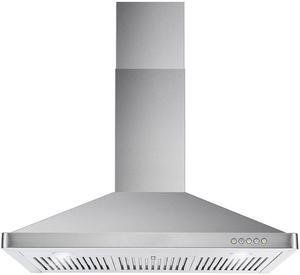 COSMO 63190 36 in. Wall Mount Range Hood with Ducted Convertible Ductless (No Kit Included), Kitchen Chimney-Style Over Stove Vent, 3 Speed Exhaust Fan, LED Lights in Stainless Steel