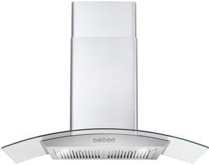 36 In. Ducted Wall Mount Range Hood In Stainless Steel With Led Lighting And Permanent Filters