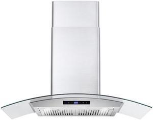 36 In. Ducted Wall Mount Range Hood In Stainless Steel With Touch Controls, Led Lighting And Permanent Filters