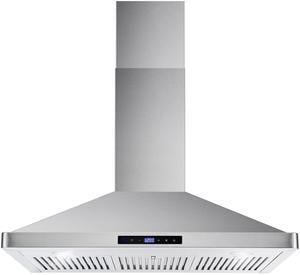 36 In. Ducted Range Hood In Stainless Steel With Touch Controls, Led Lighting And Permanent Filters