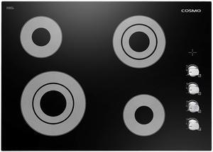 30" Electric Ceramic Glass Cooktop, Black With 4 Electric Burners
