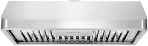 36 In. Ducted Under Cabinet Range Hood In Stainless Steel With Push Button Controls, Led Lighting And Permanent Filters
