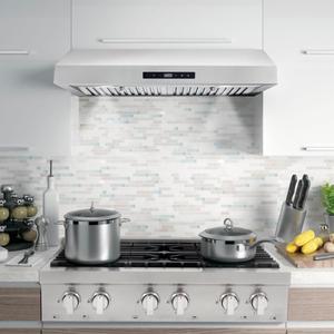 30 in. Ducted Under Cabinet Range Hood Matte Black with LED Lights and Permanent Filters