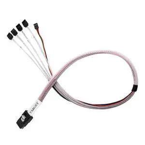 36 pin MiniSAS SFF-8087(Target) to SATA 7pin(HOST)+SIDEBAND cable 0.5M
