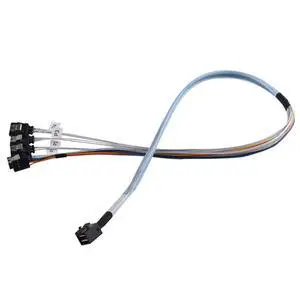 36 pin MiniSAS SFF-8643(Target) to SATA 7pin(HOST)+SIDEBAND cable 0.6M