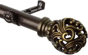 Cilla Curtain Rod 13/16 inch 18-28" - Cocoa
