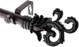 Federer Curtain Rod 1" OD 120-170 inch  - Mahogany