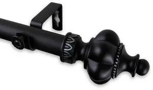 Eddy Curtain Rod 1" OD 160-240 inch  - Black