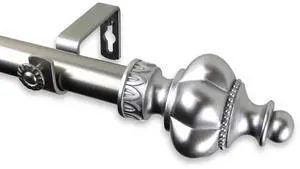 Eddy Curtain Rod 1" OD 120-170 inch  - Satin Nickel