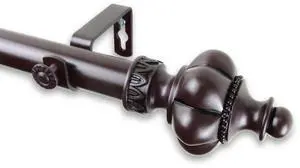 Eddy Curtain Rod 1" OD 160-240 inch  - Mahogany