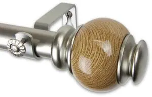 Atlas Curtain Rod 1 inch 66-120 inch - Satin Nickel