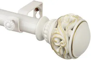 Leon Curtain Rod 1" OD 160-240 inch  - White
