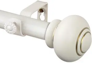 Constantino Curtain Rod 1" OD 48-84 inch  - White