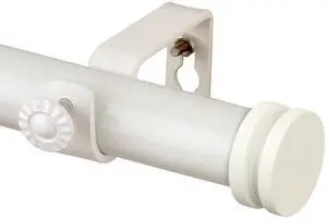 1 inch Knop Curtain Rod 28-48" - White