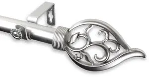 Vana Curtain Rod 1" OD 28-48 inch  - Satin Nickel