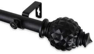 Apollo Curtain Rod 1" OD 48-84 inch  - Black