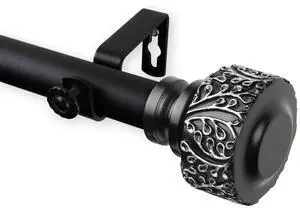 Alexander Curtain Rod 1 inch 28-48 inch - Black