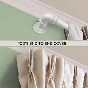 1 inch Pipe Blackout Curtain Rod 28-48 inch - White