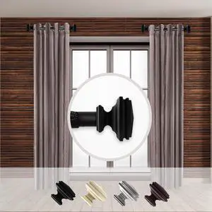 Maxim 1 inch Side Curtain Rod 12-20 inch long (Set of 2) - Black