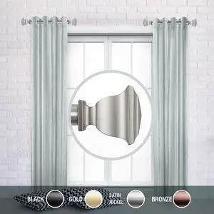 Osborne 1 inch Side Curtain Rod 12-20 inch long (Set of 2) - Satin Nickel
