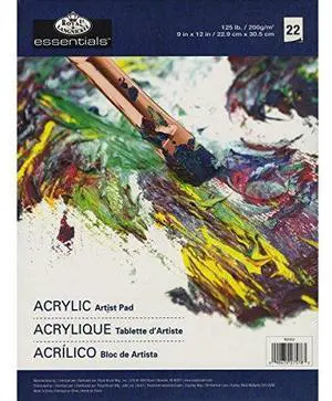 Royal Langnickel 22-Sheet Oil and Acrylic Essentials Artist Paper Pad, 9-Inch by 12-Inch