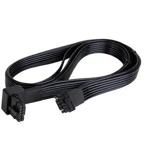 SilverStone Technology PP14-90 12+4 pin (PSU) to 12+4 pin (GPU) Low-profie 90 Angled 12VHPWR PCIe Gen5 Cable, SST-PP14-90