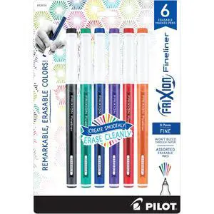 Pilot FriXion Fineliner Erasable Marker Pens, Fine Point 0.7 mm, Pack of 6, Assorted Colors, Erasable Pens - Ideal for School, Journaling, & Office Writing Pilot FriXion Fineliner Erasable Marker Pens, Fine Point 0.7 mm, Pack of 6, Assorted Colors, Erasable Pens - Ideal for School, Journaling, & Office Writing