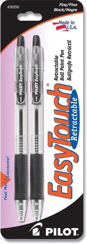 Pilot EasyTouch Retractable Ball Point Pens, Fine Point, Black Ink, 2-Pack (32250) Pilot EasyTouch Retractable Ball Point Pens, Fine Point, Black Ink, 2-Pack (32250)