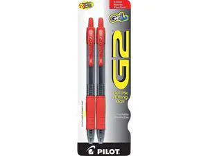 Pilot G2 Premium Gel Roller Pens, Fine Point 0.7 mm, Red Pens, Pack of 2 - Ideal for School, Journaling & Office Writing Pilot G2 Premium Gel Roller Pens, Fine Point 0.7 mm, Red Pens, Pack of 2 - Ideal for School, Journaling & Office Writing