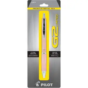 Pilot G2 Limited Refillable & Retractable Gel Pen, Fine Point, Rose Gold Barrel, 0.7 mm, Black Ink, Single Pen Pilot G2 Limited Refillable & Retractable Gel Pen, Fine Point, Rose Gold Barrel, 0.7 mm, Black Ink, Single Pen
