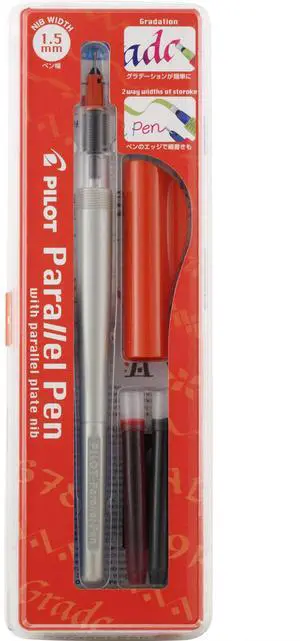 PILOT Parallel Calligraphy Pen Set, 1.5mm Nib with Black and Red Ink Cartridges (90050) PILOT Parallel Calligraphy Pen Set, 1.5mm Nib with Black and Red Ink Cartridges (90050)