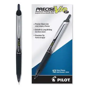 Pilot Precise V10 RT Refillable & Retractable Rolling Ball Pens, Bold Point, Black Ink, 1.0mm, 12-Pack Pilot Precise V10 RT Refillable & Retractable Rolling Ball Pens, Bold Point, Black Ink, 1.0mm, 12-Pack