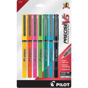 Pilot Precise V5 Capped Liquid Ink Rollerball Pens, Extra Fine Point Ink Pens 0.5 mm, Colored Pens, Assorted Colors, Pack of 7 - Ideal for School, Journaling, & Office Writing Pilot Precise V5 Capped Liquid Ink Rollerball Pens, Extra Fine Point Ink Pens 0.5 mm, Colored Pens, Assorted Colors, Pack of 7 - Ideal for School, Journaling, & Office Writing