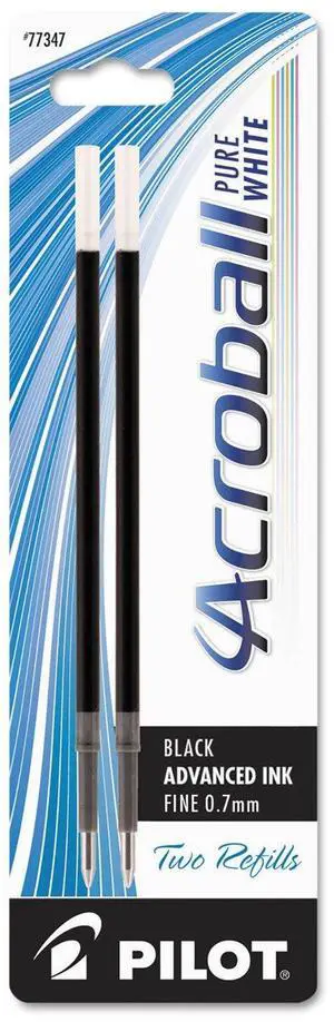 PILOT Acroball PureWhite Advanced Ink Refill For Retractable Pens, Fine Point, Black Ink, 2-Pack (77347) PILOT Acroball PureWhite Advanced Ink Refill For Retractable Pens, Fine Point, Black Ink, 2-Pack (77347)