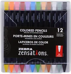 Zebra Pen Zensations Colored Mechanical Pencil, Assorted, #2, 2.0mm, 12-Pk Zebra Pen Zensations Colored Mechanical Pencil, Assorted, #2, 2.0mm, 12-Pk